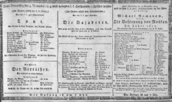 Theaterzettel (Oper und Burgtheater in Wien) 18131104 Seite: 1