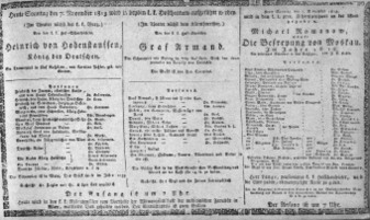 Theaterzettel (Oper und Burgtheater in Wien) 18131107 Seite: 1
