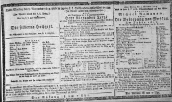 Theaterzettel (Oper und Burgtheater in Wien) 18131108 Seite: 1