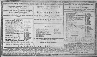 Theaterzettel (Oper und Burgtheater in Wien) 18131114 Seite: 1