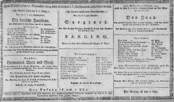 Theaterzettel (Oper und Burgtheater in Wien) 18131120 Seite: 1