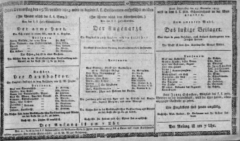 Theaterzettel (Oper und Burgtheater in Wien) 18131125 Seite: 1