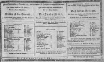 Theaterzettel (Oper und Burgtheater in Wien) 18131205 Seite: 1