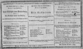 Theaterzettel (Oper und Burgtheater in Wien) 18131206 Seite: 1