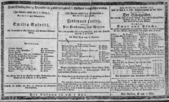 Theaterzettel (Oper und Burgtheater in Wien) 18131214 Seite: 1