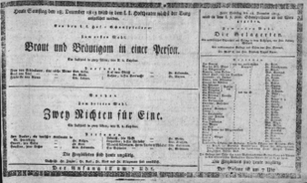 Theaterzettel (Oper und Burgtheater in Wien) 18131218 Seite: 1