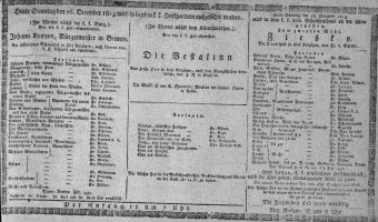 Theaterzettel (Oper und Burgtheater in Wien) 18131226 Seite: 1