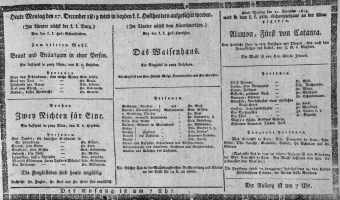 Theaterzettel (Oper und Burgtheater in Wien) 18131227 Seite: 1