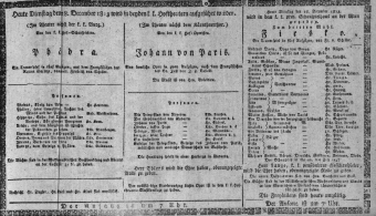 Theaterzettel (Oper und Burgtheater in Wien) 18131228 Seite: 1