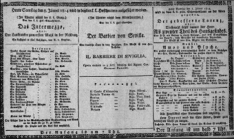 Theaterzettel (Oper und Burgtheater in Wien) 18140108 Seite: 1