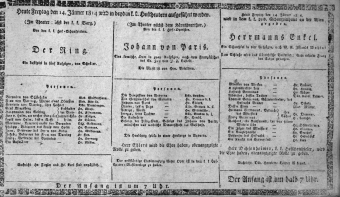 Theaterzettel (Oper und Burgtheater in Wien) 18140114 Seite: 1