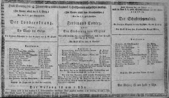 Theaterzettel (Oper und Burgtheater in Wien) 18140116 Seite: 1
