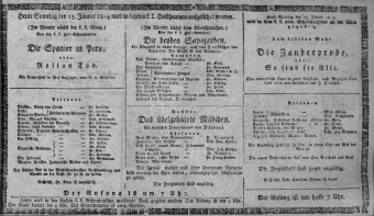 Theaterzettel (Oper und Burgtheater in Wien) 18140123 Seite: 1