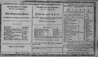 Theaterzettel (Oper und Burgtheater in Wien) 18140127 Seite: 1