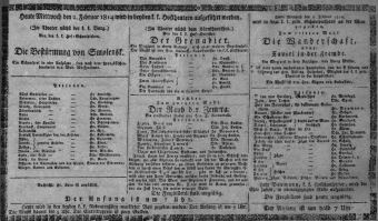 Theaterzettel (Oper und Burgtheater in Wien) 18140202 Seite: 1