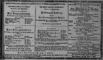 Theaterzettel (Oper und Burgtheater in Wien) 18140205 Seite: 1