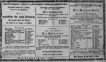 Theaterzettel (Oper und Burgtheater in Wien) 18140210 Seite: 1