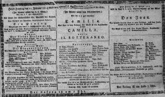 Theaterzettel (Oper und Burgtheater in Wien) 18140211 Seite: 1