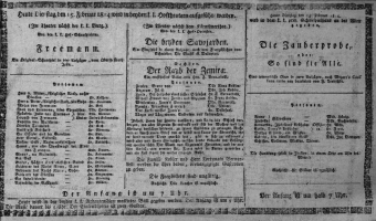 Theaterzettel (Oper und Burgtheater in Wien) 18140215 Seite: 1