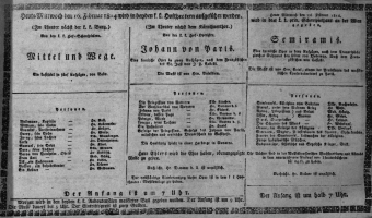 Theaterzettel (Oper und Burgtheater in Wien) 18140216 Seite: 1