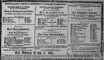 Theaterzettel (Oper und Burgtheater in Wien) 18140222 Seite: 1