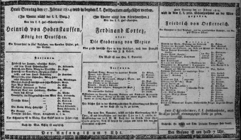 Theaterzettel (Oper und Burgtheater in Wien) 18140227 Seite: 1