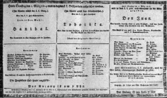 Theaterzettel (Oper und Burgtheater in Wien) 18140301 Seite: 1