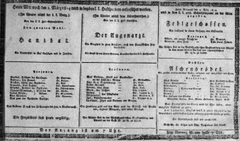 Theaterzettel (Oper und Burgtheater in Wien) 18140302 Seite: 1