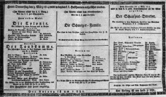 Theaterzettel (Oper und Burgtheater in Wien) 18140303 Seite: 1