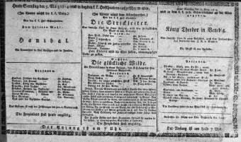 Theaterzettel (Oper und Burgtheater in Wien) 18140305 Seite: 1