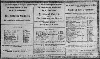 Theaterzettel (Oper und Burgtheater in Wien) 18140307 Seite: 1