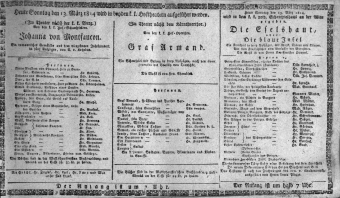 Theaterzettel (Oper und Burgtheater in Wien) 18140313 Seite: 1