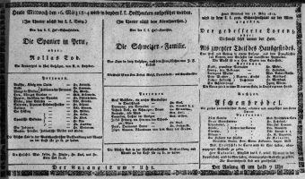 Theaterzettel (Oper und Burgtheater in Wien) 18140316 Seite: 1