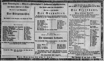 Theaterzettel (Oper und Burgtheater in Wien) 18140317 Seite: 1