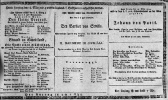 Theaterzettel (Oper und Burgtheater in Wien) 18140318 Seite: 1