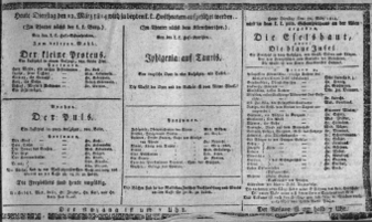 Theaterzettel (Oper und Burgtheater in Wien) 18140322 Seite: 1