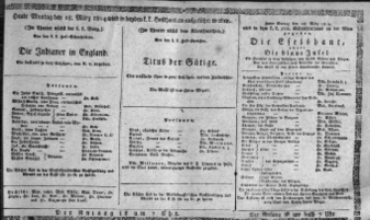 Theaterzettel (Oper und Burgtheater in Wien) 18140328 Seite: 1