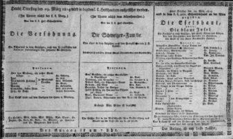 Theaterzettel (Oper und Burgtheater in Wien) 18140329 Seite: 1