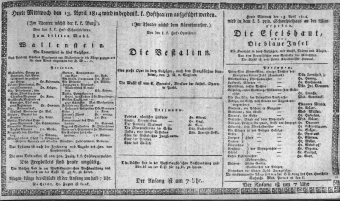 Theaterzettel (Oper und Burgtheater in Wien) 18140413 Seite: 1