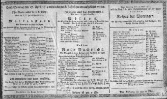 Theaterzettel (Oper und Burgtheater in Wien) 18140417 Seite: 1
