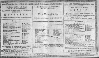 Theaterzettel (Oper und Burgtheater in Wien) 18140421 Seite: 1