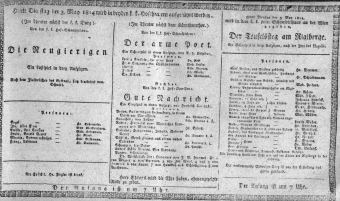Theaterzettel (Oper und Burgtheater in Wien) 18140503 Seite: 1