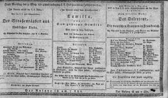 Theaterzettel (Oper und Burgtheater in Wien) 18140509 Seite: 1