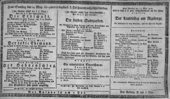 Theaterzettel (Oper und Burgtheater in Wien) 18140514 Seite: 1