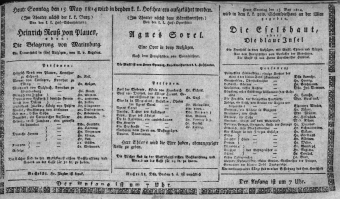 Theaterzettel (Oper und Burgtheater in Wien) 18140515 Seite: 1