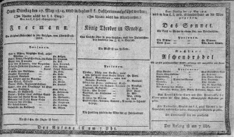 Theaterzettel (Oper und Burgtheater in Wien) 18140517 Seite: 1