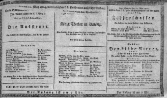 Theaterzettel (Oper und Burgtheater in Wien) 18140521 Seite: 1