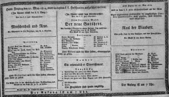 Theaterzettel (Oper und Burgtheater in Wien) 18140527 Seite: 1