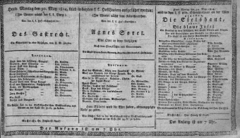 Theaterzettel (Oper und Burgtheater in Wien) 18140530 Seite: 1