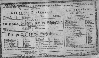 Theaterzettel (Oper und Burgtheater in Wien) 18140531 Seite: 1